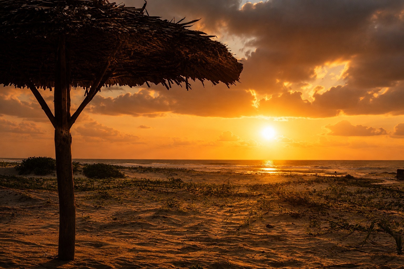 Sunset over the Indian Ocean in Kenya
